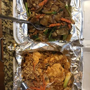 34. Pad See You and 32. Pad Thai