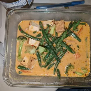 Panang curry tofu and veggies