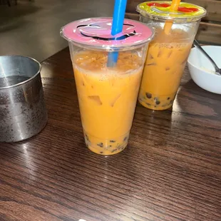 Thai tea with boba