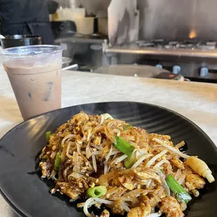 Phad Thai and Thai Tha Ice Coffee