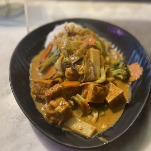 Yellow Curry with Deep Fried Tofu