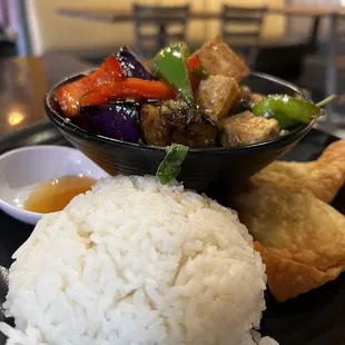 Spicy Eggplant Lunch Special with tofu