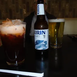 Thai ice tea &amp; Kirin Light