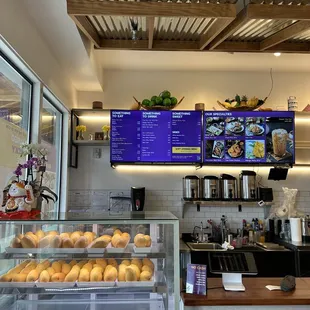 a display of food in a restaurant