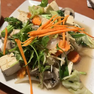 61. Ginger Mushrooms with steamed tofu