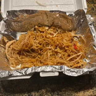 I know this is half eaten but this be The plainest pad Thai ever
