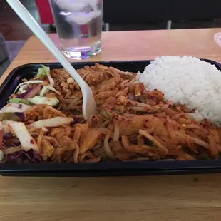 Pad Thai to go.. with rice?? Just give me more pad Thai instead, I didn&apos;t even ask for rice.