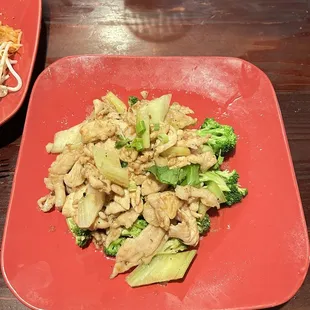 Garlic Chicken over Broccoli (doesn't come with rice )