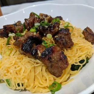 Guay Tiew Moo Yang- Grilled pork over vermicelli. I'd prefer bok choy over broccoli but fine otherwise. 11.99 or something similar