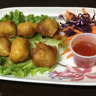 3. Deep fried chicken wonton, serve with Plum Sauce.