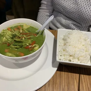 Green curry with chicken