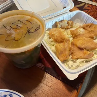 6/2023 take out fried fish with chili sauce tons of sauce not too much fish