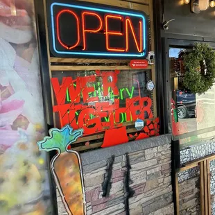 Outdoor restaurant signage.