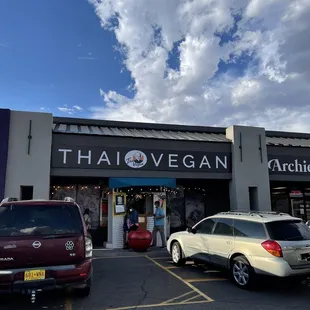 cars parked in front of the store