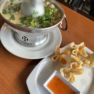 Cheese Rangoon Wonton Soup