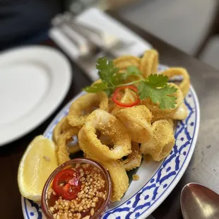 Pla Muk Tod (Fried Turmeric Coconut Calamari)