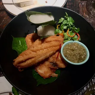 Pla Tod Nam Pla (Fried Bronzino with Fish Sauce)