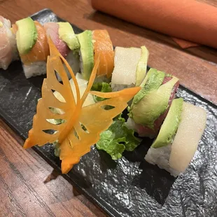 Rainbow roll was also very good.  Loved the carrot butterfly.
