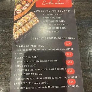 This was all the sushi offered today.