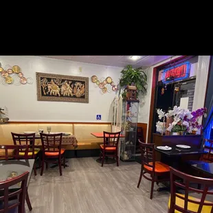 the dining area of the restaurant