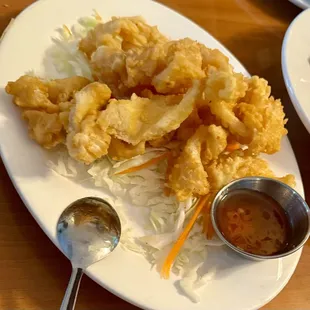 Fried calamari fried to perfection