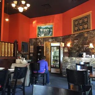 Inside the restaurant.