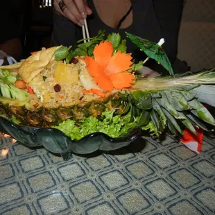 veganized pineapple fried rice with tofu