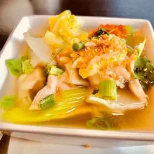 Wonton soup B quality grade ! It needs some ground pork and onions !