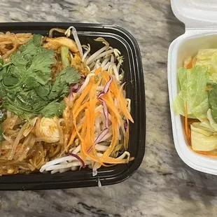 Pad Thai and a salad