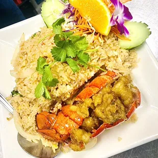 Customer requested Salmon Fried Rice