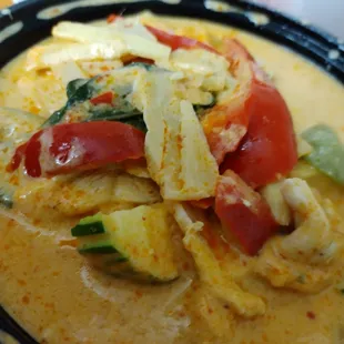 Red curry chicken extra chicken to go