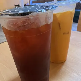 Lemon Thai Tea andMilk Thai Tea