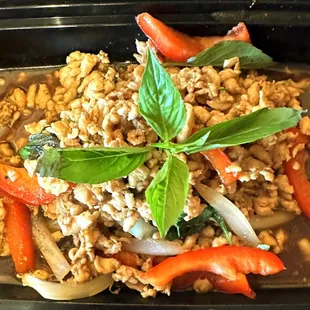 Pad Kaprao with chicken. Transcendent!