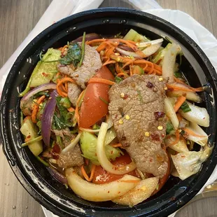 Beef salad- spice level 7
