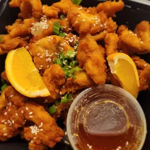 Orange chicken, sesame chicken