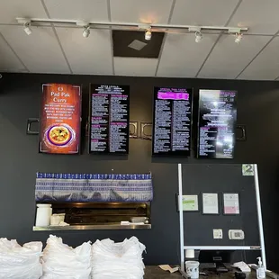menus on the wall