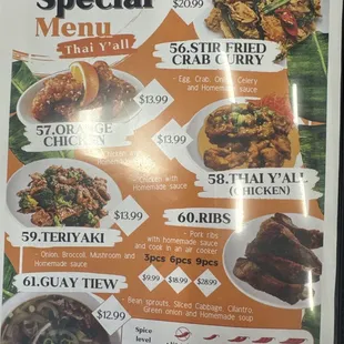 Special menu