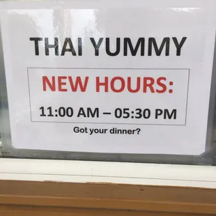 Our new hours!  Get your dinner here!
