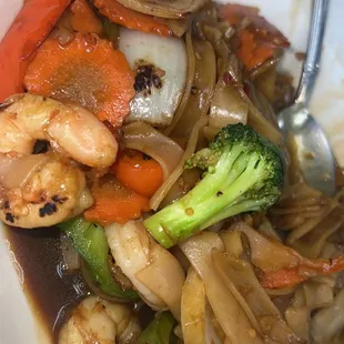 Drunken noodles were delicious and flavorful!