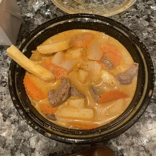 Massaman Curry Dinner with extra potato aka frozen French fries