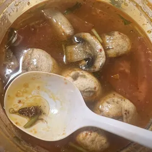 Tom yum soup w/bug