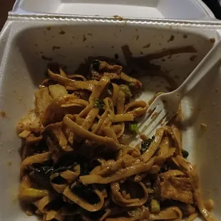 Curry noodles it's a lot more than this I just couldn't wait as soon as I got in the car started eating it