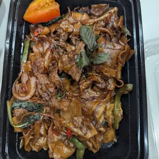 Pad kee mao (after a couple bites- we couldn't wait!)