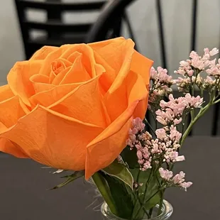 A real flower on the table