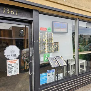 the front door of a restaurant
