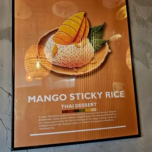 Mango sticky rice dessert