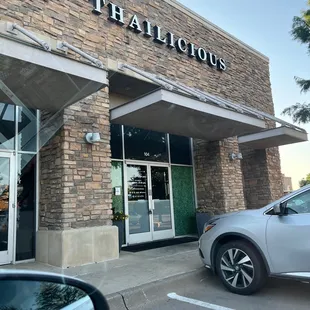 the entrance to the restaurant