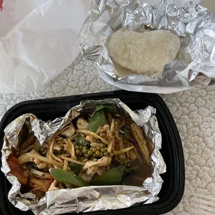 a meal in a plastic container