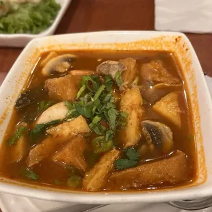 Tom yum with tofu