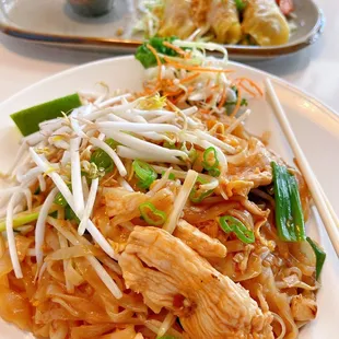 Pad Thai ,the noodles taste a-little sweet ,it's ok .if don't like sweet it's better order something else